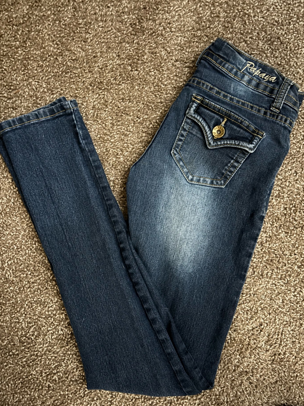 Papaya Women's Dark Blue Faded Skinny Jeans